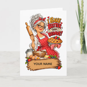 Funny Baking Grandma – Personalized Name Card