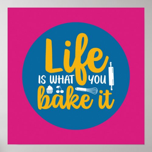 Funny Baking Kitchen Typography Retro Baker Art Poster