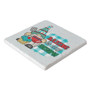Funny baking lovers therapy trivet