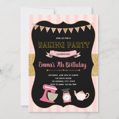 Funny baking party invitation