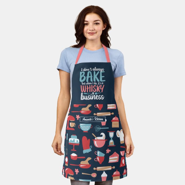 Funny Baking Pun Cute Pastry Chef Baker Pattern Apron (Worn)