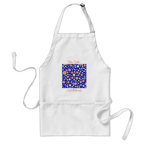 Funny Baking Quote Groovy Retro Flower Pattern Adult Apron