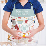 Funny Baking Saying Modern Kitchen Blue Apron<br><div class="desc">Funny Baking Saying Modern Kitchen Blue Apron features a colorful kitchen themed pattern with the editable text "Baking is cheaper than therapy" in modern script typography. Perfect gift for Christmas,  birthday,  Mother's Day and for those that enjoy baking an cooking. Designed by ©Evco Studio www.zazzle.com/store/evcostudio</div>