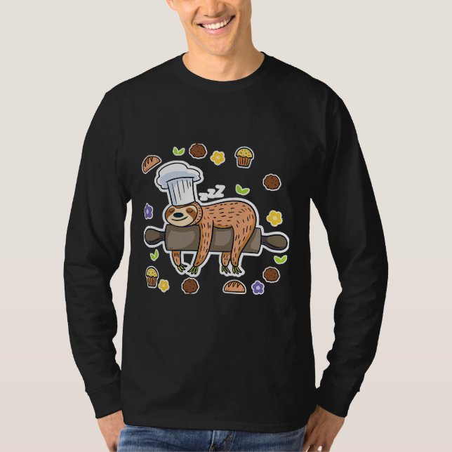 Funny Baking Sloth Baker Cupcake Active T-Shirt (Front)