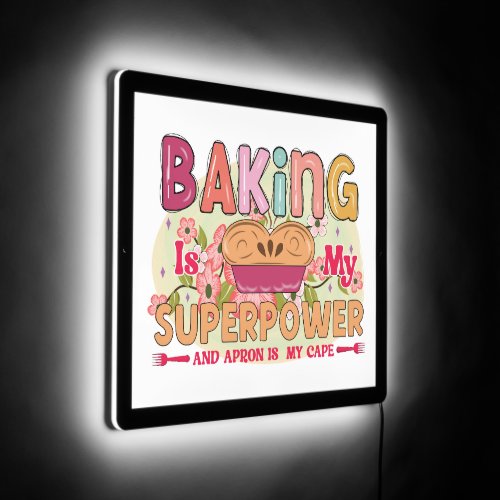 funny baking super power kitchen LED sign