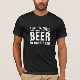 Funny Balanced Healthy Diet Beer Humor T-Shirt