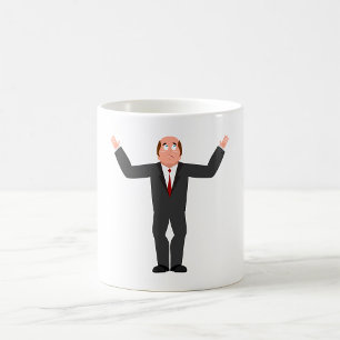 Funny Bald Businessman Shrugging Humorous Coffee Mug