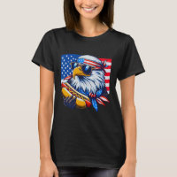 Funny Bald Eagle Hotdog American Flag 4th Of July