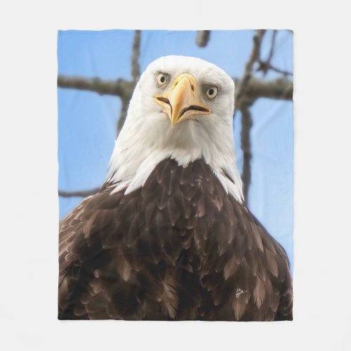Funny Bald Eagle Wildlife Marge Photography Fleece Blanket