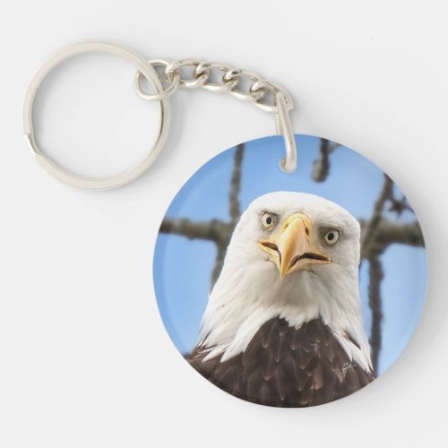 Funny Bald Eagle Wildlife Marge Photography Keychain