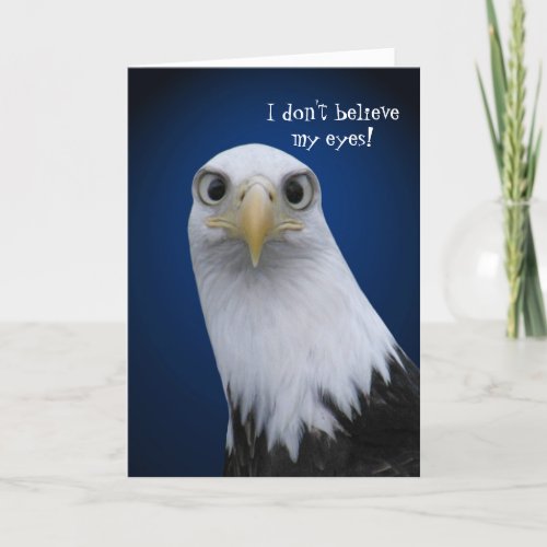 Funny Bald Eagle with Big Eyes Card
