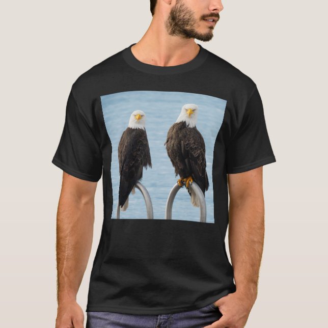 Funny Bald Eagles Grumpy Faces Humorous T-Shirt (Front)