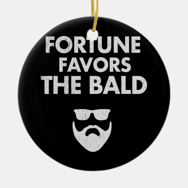 Funny Bald Guy Joke Balding Dad Humor Bald Man Ceramic Ornament (Front)