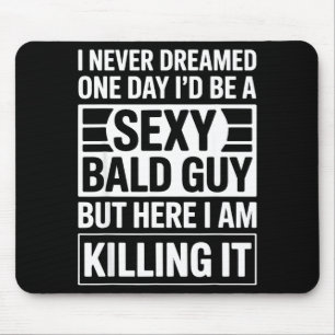 Funny Bald Man Art For Men Boys Bald Dad Bald Guy  Mouse Pad