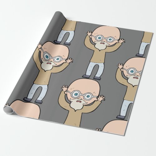 Funny Bald Man Wrapping Paper