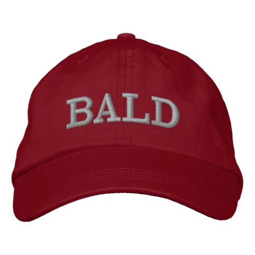 Funny Bald Mens Maroon Red Embroidered Baseball Cap