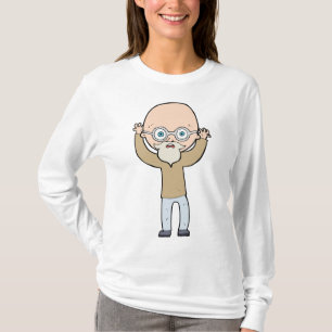 Funny Bald Quirky Old Man with Beard T-Shirt