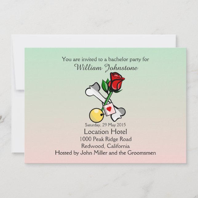 Funny Ball And Chain Bachelor Party Invitation (Front)