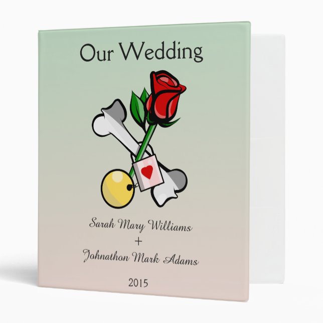 Funny ball and chain wedding 3 ring binder (Front/Inside)