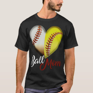 Funny Ball Mom Heart design Gift for usa babe T-Shirt