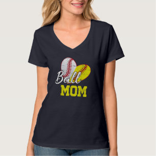 Funny Ball Mom Softball Baseball Gifts For Women M T-Shirt