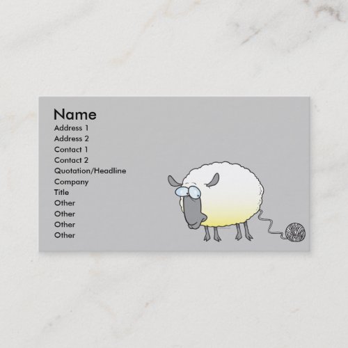 funny ball of yarn cloned sheep cartoon business card templates