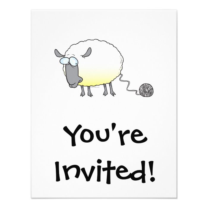 funny ball of yarn cloned sheep cartoon custom announcements