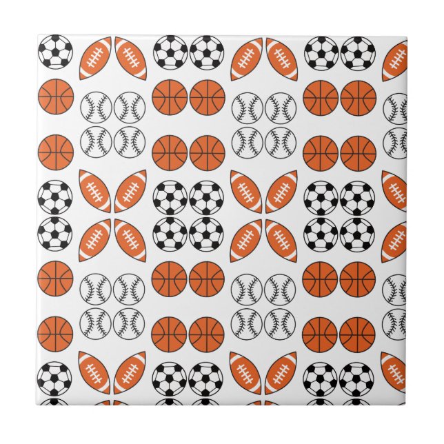 Funny Ball Pattern Ceramic Tile (Front)