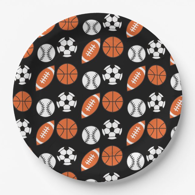 Funny Ball Pattern Paper Plates (Front)