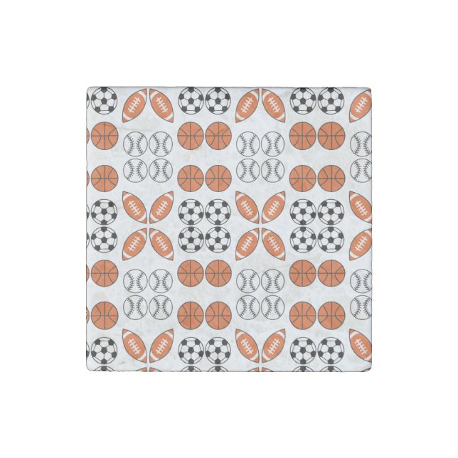 Funny Ball Pattern Stone Magnet (Front)