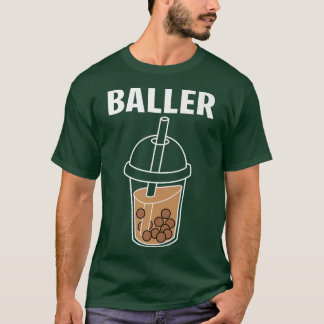 Funny Baller Bubble Milk Tea Cute Kawaii Boba Drin T-Shirt