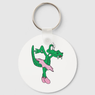 funny ballerina alligator keychain
