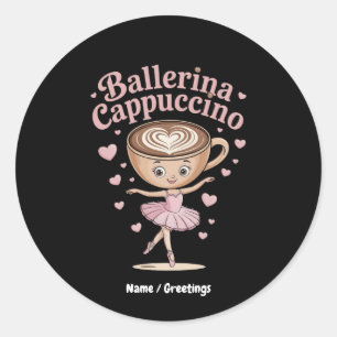 Funny Ballerina Cappuccina Italian Brainrot Meme Classic Round Sticker