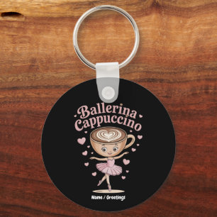 Funny Ballerina Cappuccina Italian Brainrot Meme  Keychain