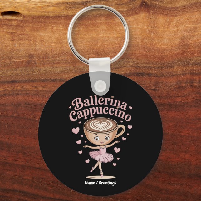 Funny Ballerina Cappuccina Italian Brainrot Meme  Keychain (Front)