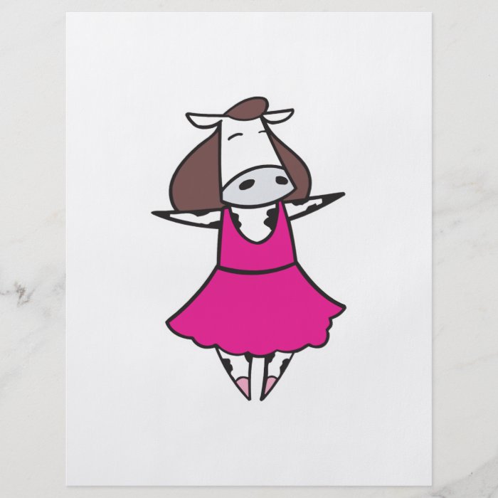 Funny Ballerina Cow Full Color Flyer