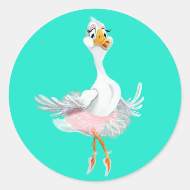 Funny Ballerina Duck Sticker (Front)