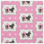 Funny Ballerina Princess Dachshund (black &amp; tan) Fabric