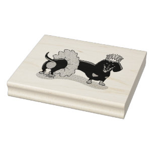 Funny Ballerina Princess Dachshund (black & tan) Rubber Stamp