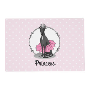 Funny Ballet Ballerina Greyhound Dog (black) Placemat