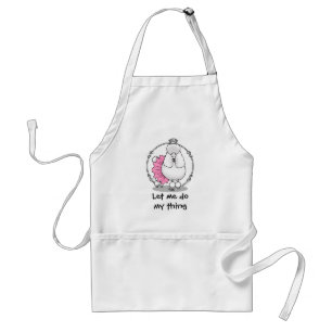 Funny Ballet Ballerina Princess Poodle Dog (white) Adult Apron