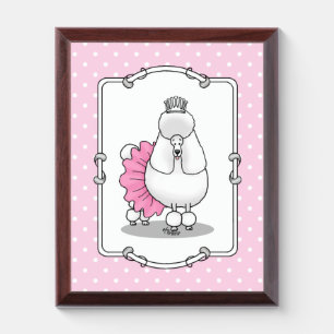 Funny Ballet Ballerina Princess Poodle Dog (white) Award Plaque