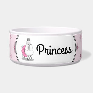 Funny Ballet Ballerina Princess Poodle Dog (white) Bowl
