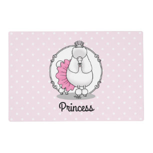 Funny Ballet Ballerina Princess Poodle Dog (white) Placemat