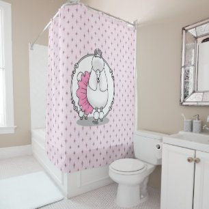 Funny Ballet Ballerina Princess Poodle Dog (white) Shower Curtain