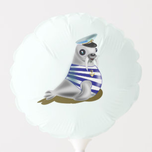 Funny Balloon with Little Seal Sailor Customizable