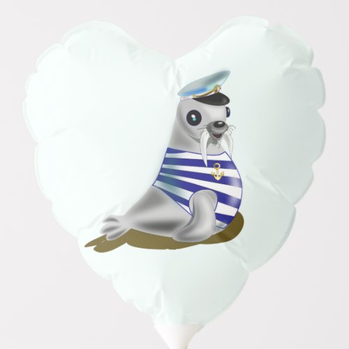 Funny Balloon with Little Seal Sailor Customizable