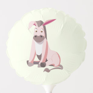 Funny Balloon with Pink Donkey - Choose Colors