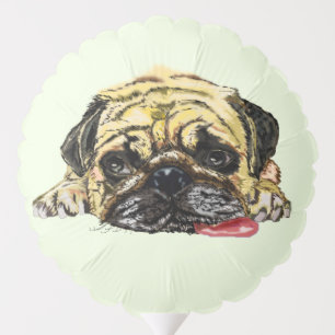Funny Balloon with Pug Dog