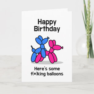 Funny Balloons Birthday Card
